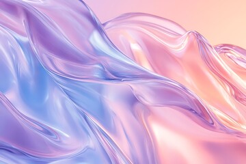 Obraz premium Soft 3D Glass Waves – Pastel Translucent Fluid Curves with Dreamy Glow