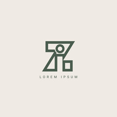 Letter Zi IZ line logo design. Linear creative minimal monochrome monogram symbol