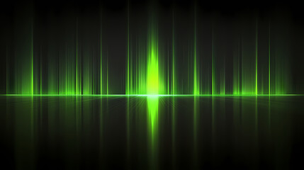 Mysterious green light: vertical green lines beam through a dark atmosphere. this graphic creates an abstract and evocative representation of technology and data. Resonant Beams. Illustration