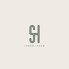 Fototapeta premium SH logo Design Template Vector Graphic Branding Element