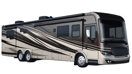 Large modern class a recreational vehicle isolated on transparent background