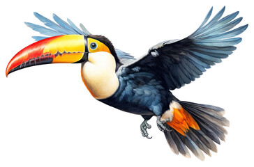 Naklejka premium PNG Toucan toco bird toucan animal flying.