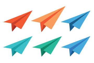 set of origami paper plane