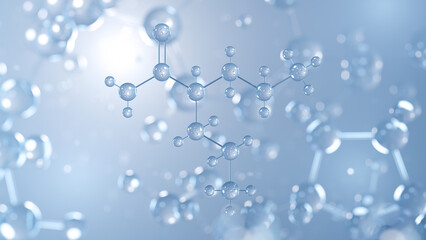 valpromide molecular structure 3d, fatty amide structural chemical formula view from a microscope