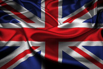 Waving national flag of Great Britain. 