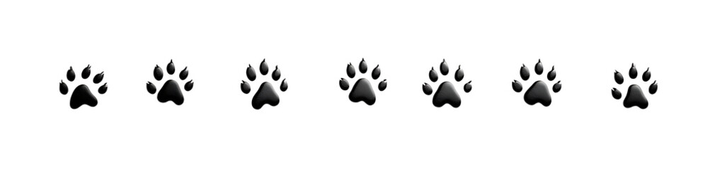 Animal footprints, paw prints, frames, background elements, isolated on transparent background. high resolution PNG file