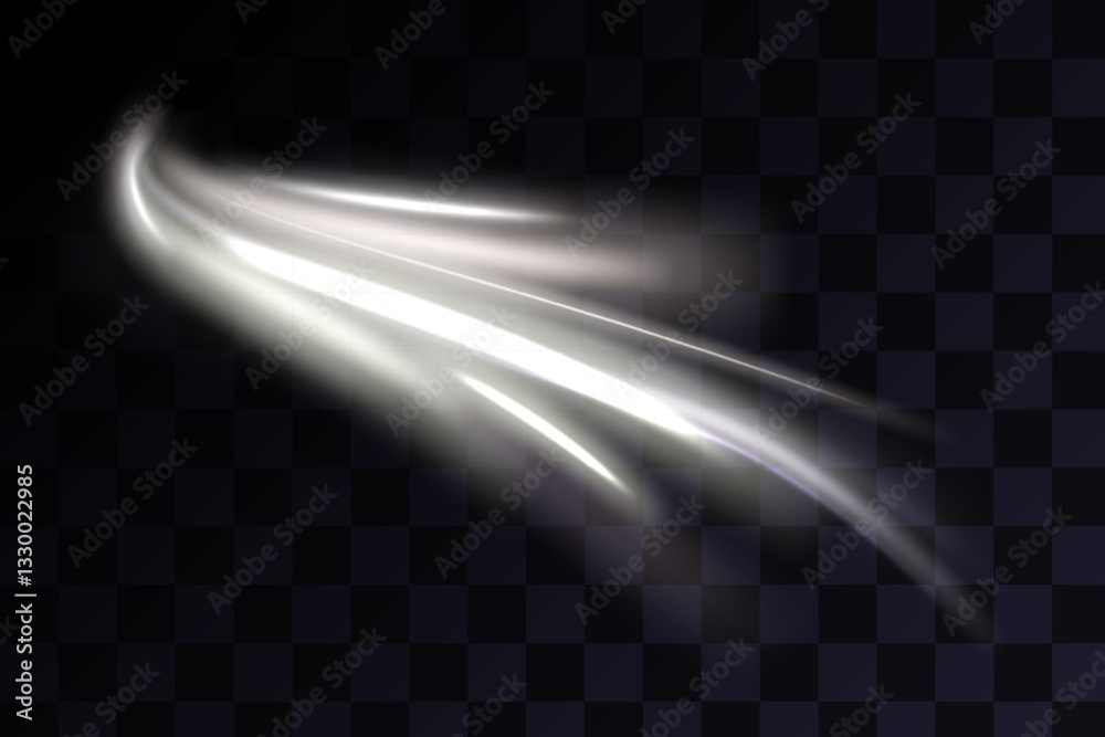 Aufkleber white shiny sparks of spiral wave. curved bright speed line swirls. shiny wavy path. magic golden sw
