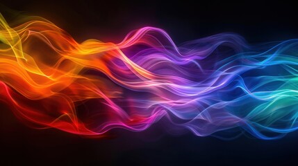 Obraz premium Abstract Rainbow Waves: A Symphony of Color and Light