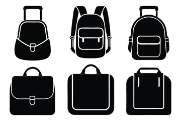 Set of travel bags and luggage vector illustration