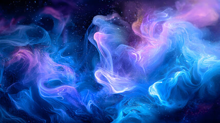 Fototapeta premium Abstract Smoke Flowing with Blue and Purple Colors for Background Design