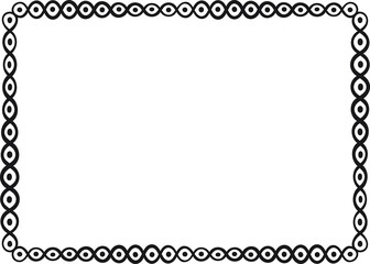 Rectangular border with dots inside a wavy line. Vector illustration made with lines and dots creating a rectangular border