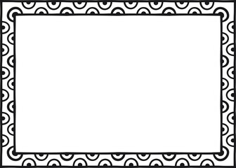 Rectangular border with small semicircles inside a line. Vector illustration made with lines and semicircles creating a rectangular border