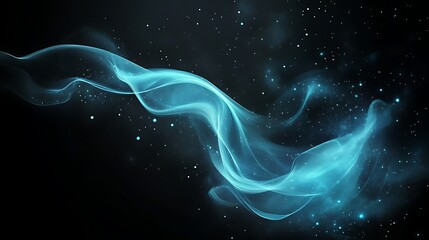 Fototapeta premium Abstract Celestial Blue Wave Swirling Through Space