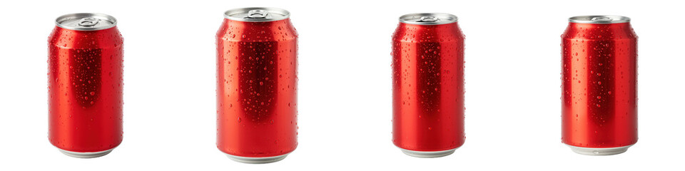 Red Aluminum Can with Straw Hole, Cut Out Set