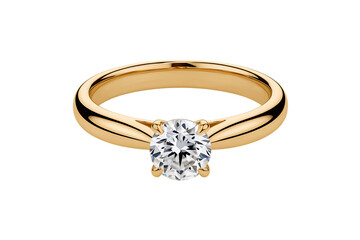 Elegant Solitaire Diamond Engagement Ring in 14k Yellow Gold