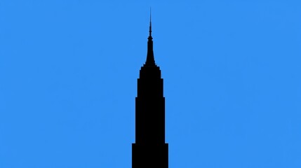 Obraz premium Skyscraper Silhouette Against Blue Background AR 169V 61
