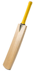 wooden cricket bat with red grip