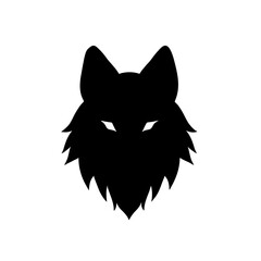 Minimalist black silhouette of a wolf's head symbolizing wilderness and loyalty