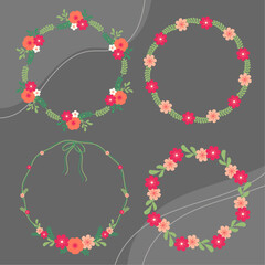 봄의 다채로운 꽃리스 4종