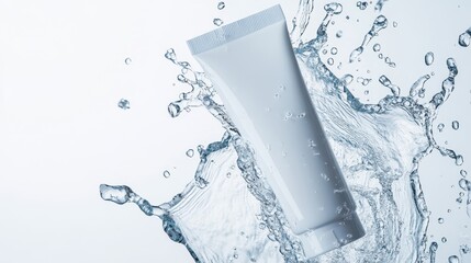 Refreshing Toothpaste in Water Splash