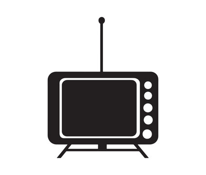 recommend clip art: Minimalist old-school television silhouette. Retro tv set isolated. 