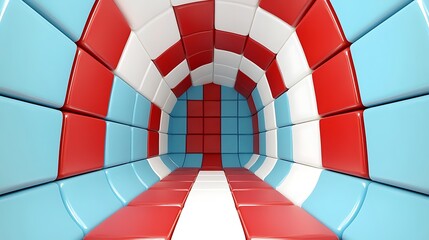Obraz premium Colorful cuboid tunnel perspective background use