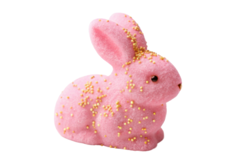 Pink rabbit candy with sprinkles for Easter celebration and festive treats design