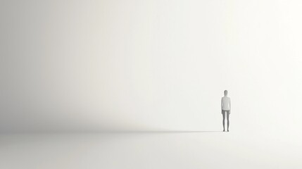 Minimalist view of solitude in a vast space.