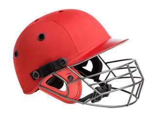 Fototapeta premium red cricket helmet with grill