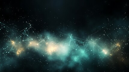 Abstract Nebula Network Cosmic Connection Visualization