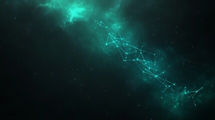 Celestial Network Across A Teal Nebula
