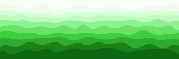 Grass, forests, fields, mountains. High mountains landscape. Green wave. Abstract green mountains background. Horizontal waves, abstract image. Wavy pattern of green meadow. Vector concept of high gre