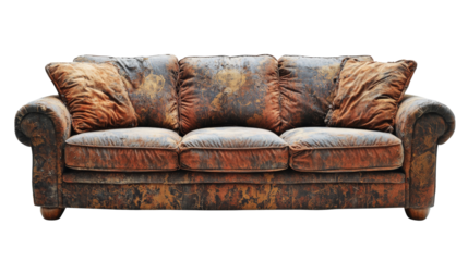 a couch with a lot of rust on it Cutout and isolated and transparent background image