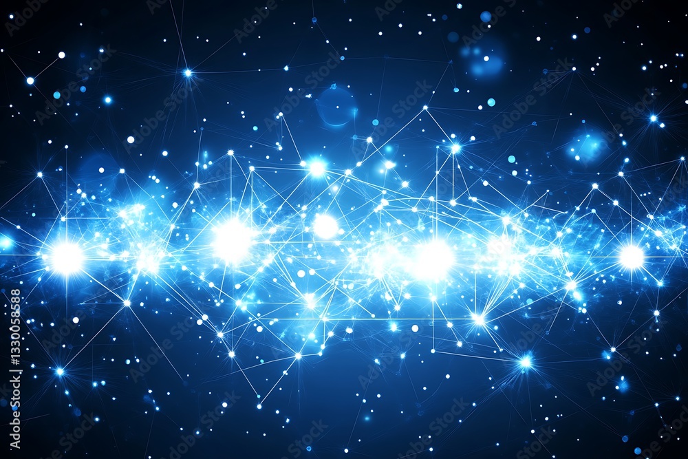 Wall mural abstract network design: a futuristic tech visualization