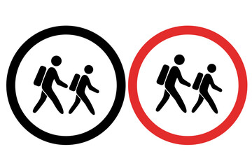 Students Walking with Backpacks Icon