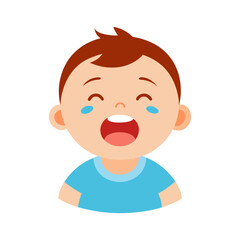 Obraz premium Crying laughing baby vector illustration