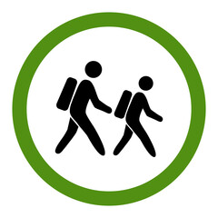 Students Walking with Backpacks Icon