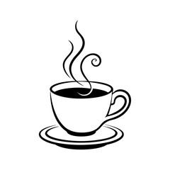 Cup of Coffee With Steam Swirl Silhouette