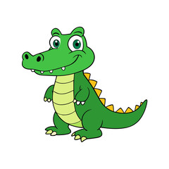 ute Alligator Cartoon Vector Illustration