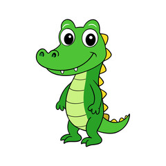 Fototapeta premium Cute Alligator Cartoon Vector Illustration