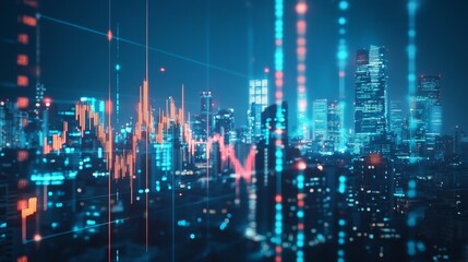 Naklejka premium Analyzing forex trends global markets candlestick chart financial environment high-resolution view gigapixel insight