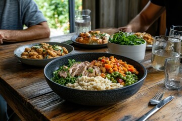 Family Enjoying Thanksgiving Dinner with Delicious Food and Heartfelt Gratitude