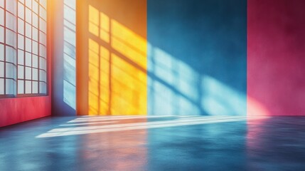 A pastel-colored empty wall provides a beautiful and modern backdrop for presentations and can be used as a versatile and visually appealing setting for a variety of creative projects