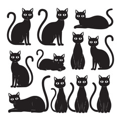 set of black cats