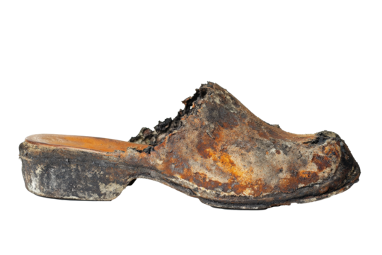 a pair of shoes with a broken sole Cutout and isolated and transparent background image