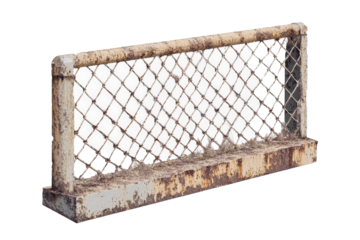 a rusty fence with rust and rust Cutout and isolated and transparent background image