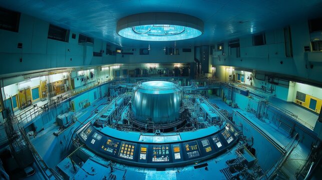 Exploring the inner workings of a nuclear reactor room industrial facility gigapixel imaging high-tech environment wide-angle perspective