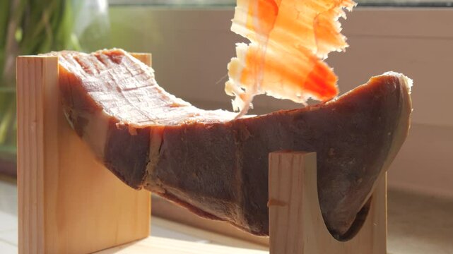 Authentic Spanish Jamon in Warm Sunlight