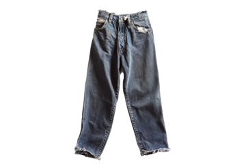 a pair of jeans on a white background Cutout and isolated and transparent background image