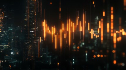 Fototapeta premium Floating abstract forex candlestick chart digital space gigapixel visualization futuristic environment conceptual analysis